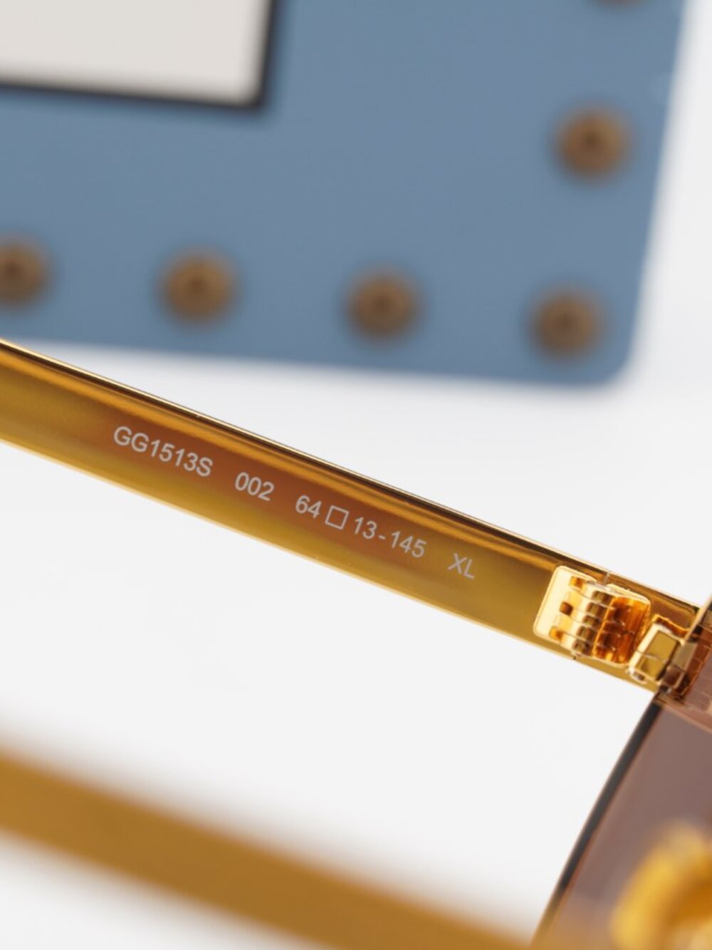 Gucci GG1513S 002 Aviator Sunglasses - Yellow Gold\Brown - Picture 9 of 11